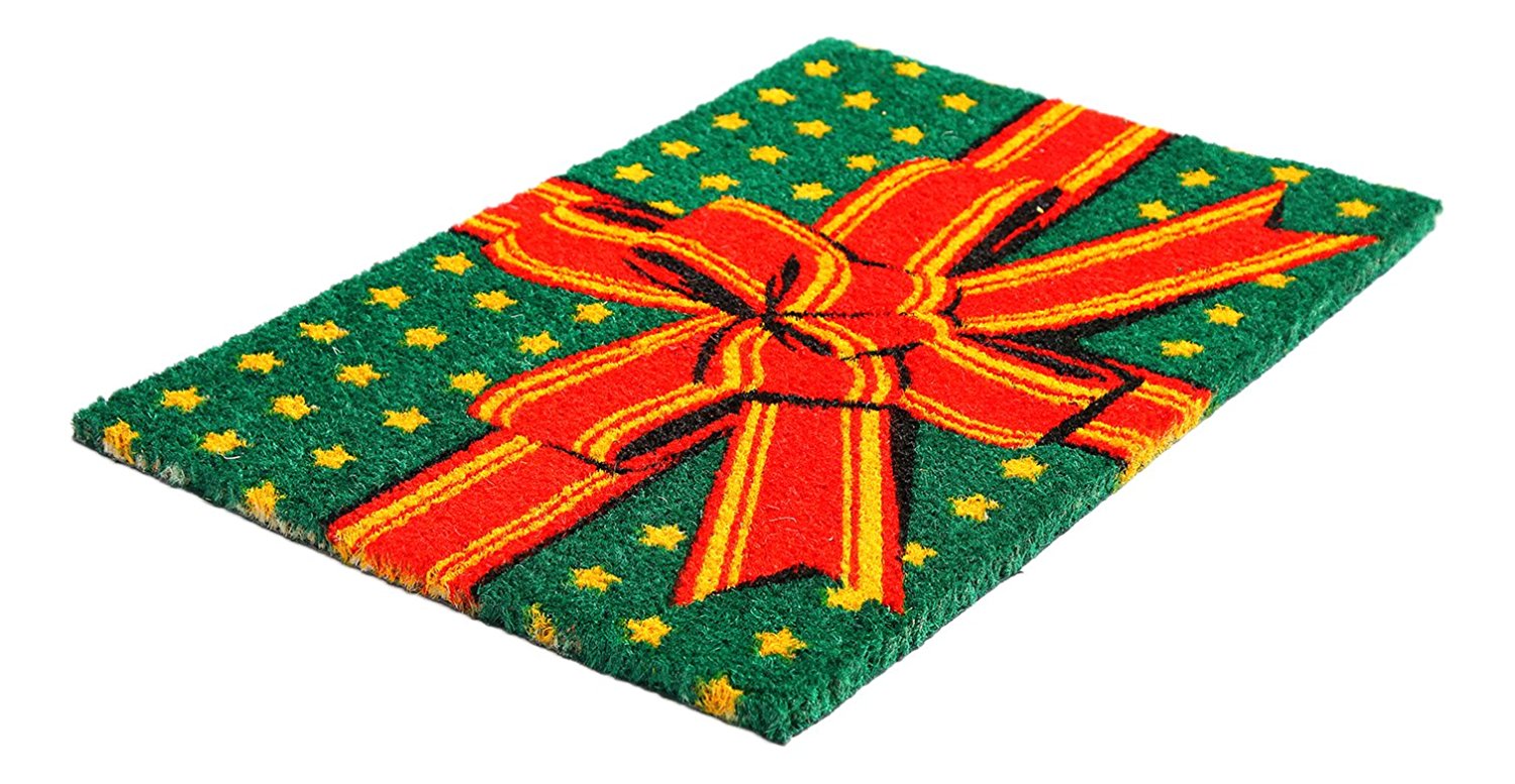 Stylish Gift Box Wrap Design Natural Coir Floor Mat - OnlyMat