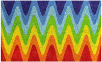 Multi-Colour Wave Designed Holi Theme Natural Coir Floor Mat - OnlyMat