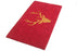 Stylish Glittering Golden Reindeer Head Printed Red Natural Coir Floor Mat - OnlyMat