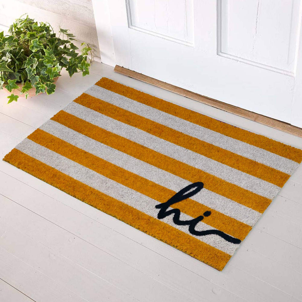 "Hii" Printed Colourful Natural Coir Entrance Mat - OnlyMat