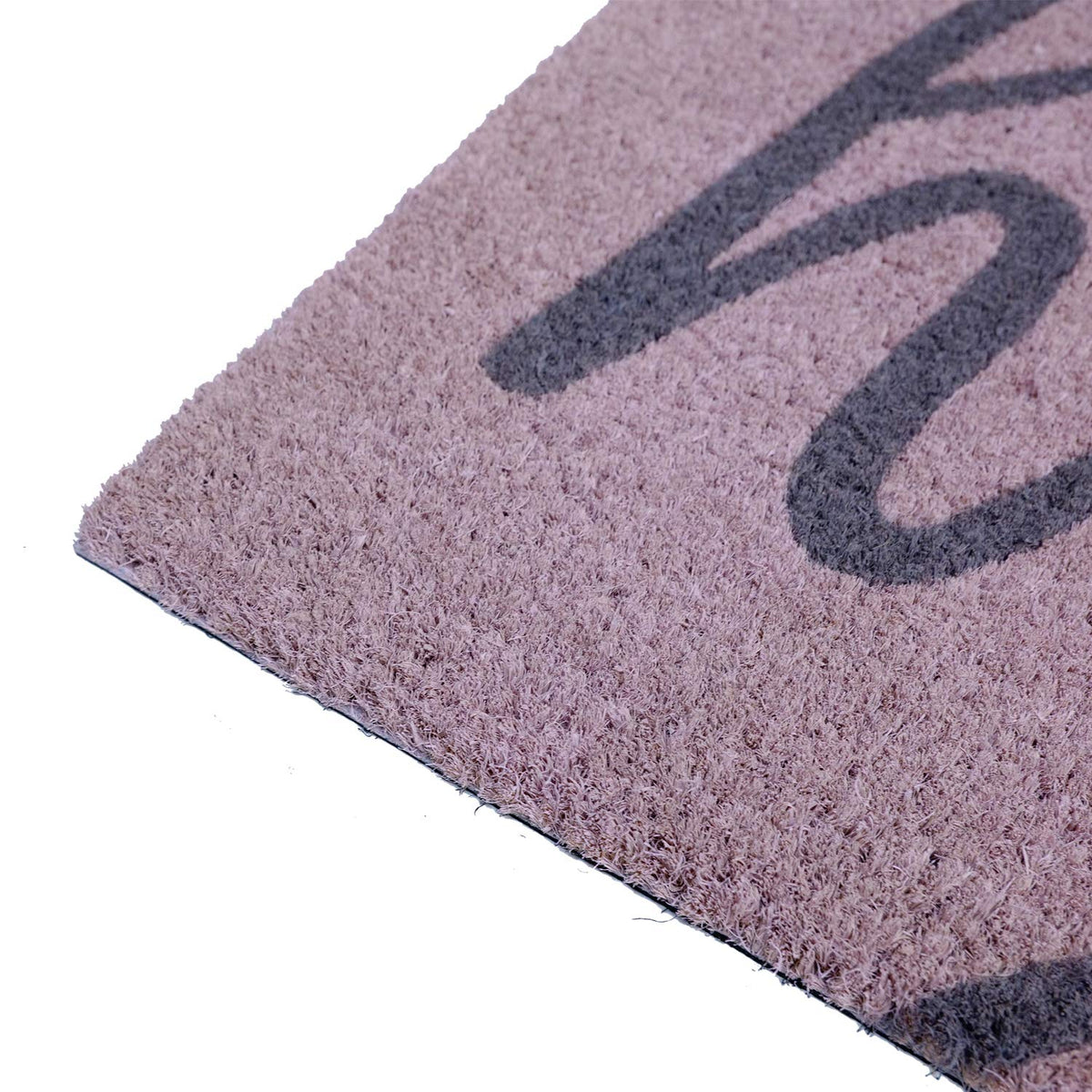 "Hey" Printed colourful Natural Coir Door mat with PVC backing - OnlyMat