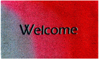 "Welcome" Printed Red and Gray Natural Coir Door Mat - OnlyMat