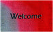 "Welcome" Printed Red and Gray Natural Coir Door Mat - OnlyMat