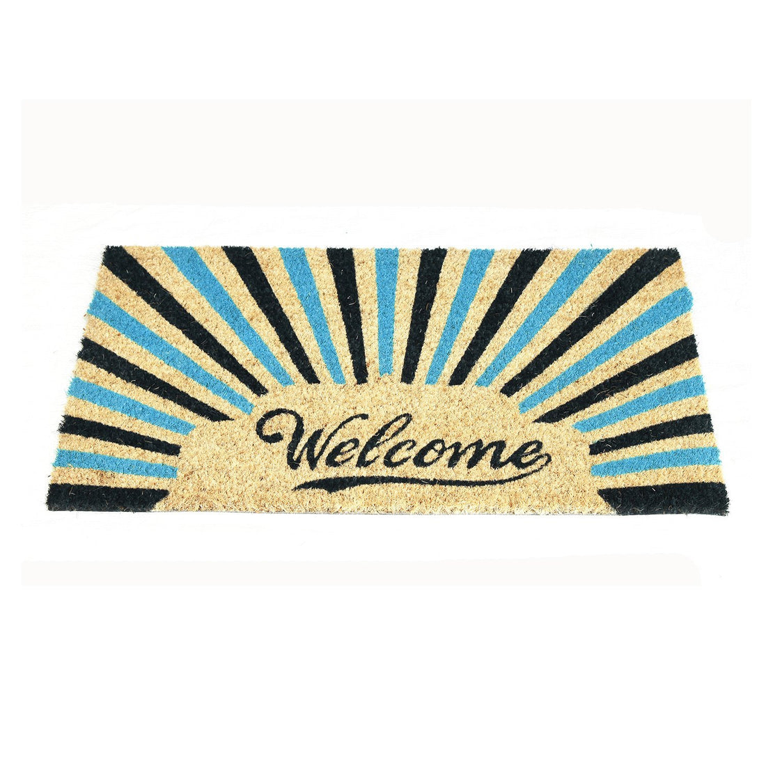Retro Blue Welcome Coir Doormat
