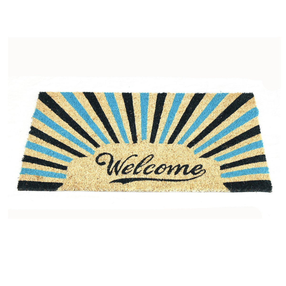 Retro Blue Welcome Coir Doormat