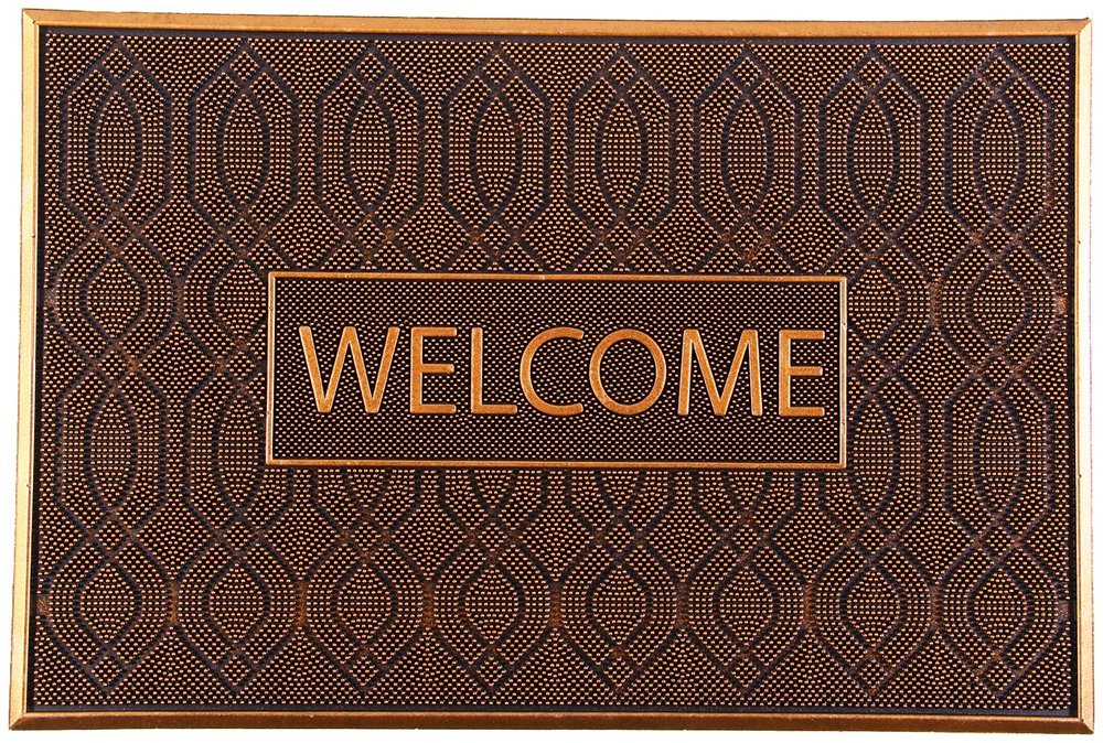 Brown Colour Rubber Pin Welcome Door Mat - OnlyMat