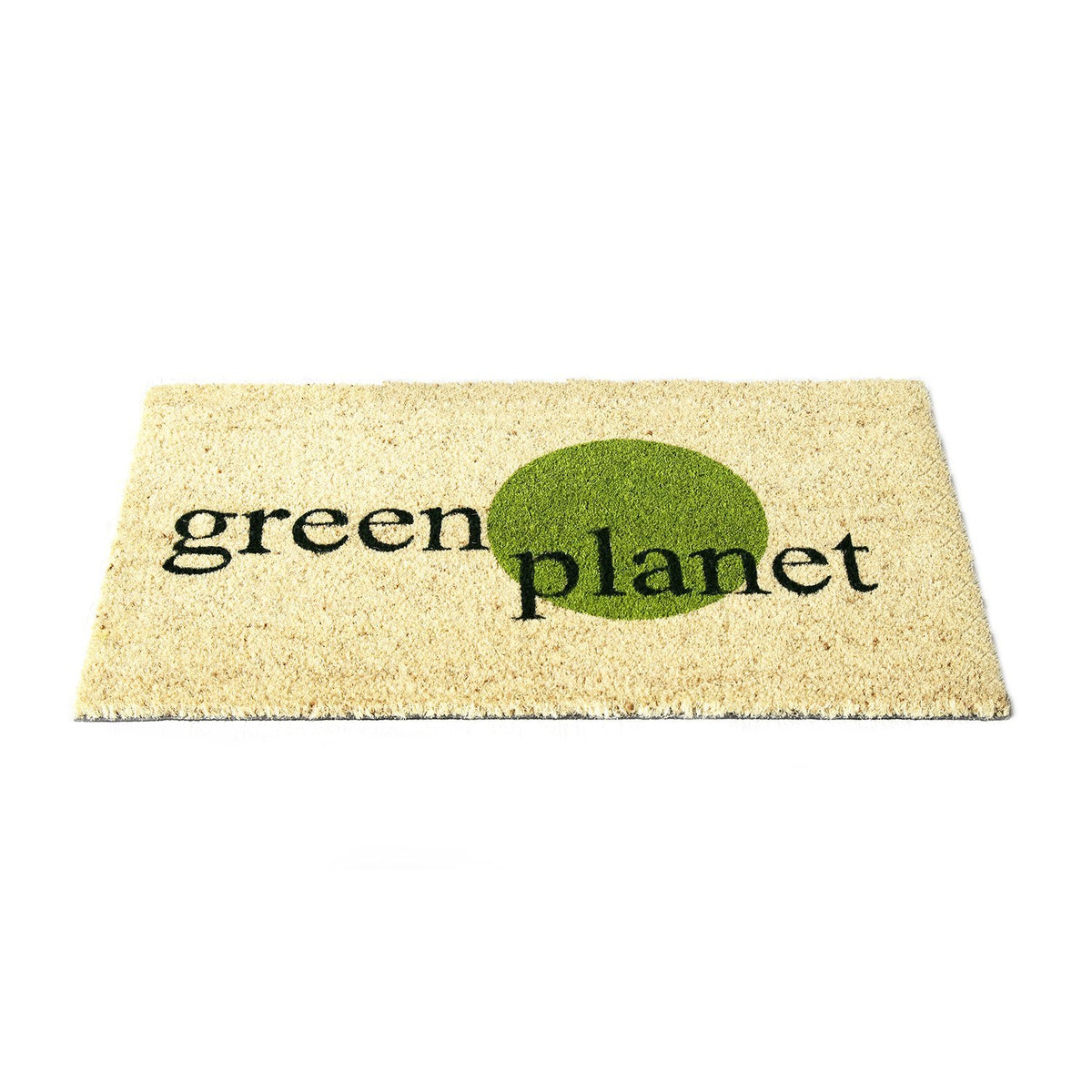 "Green Planet" printed Natural Coir Anti-Slip Green Floor Mat - OnlyMat