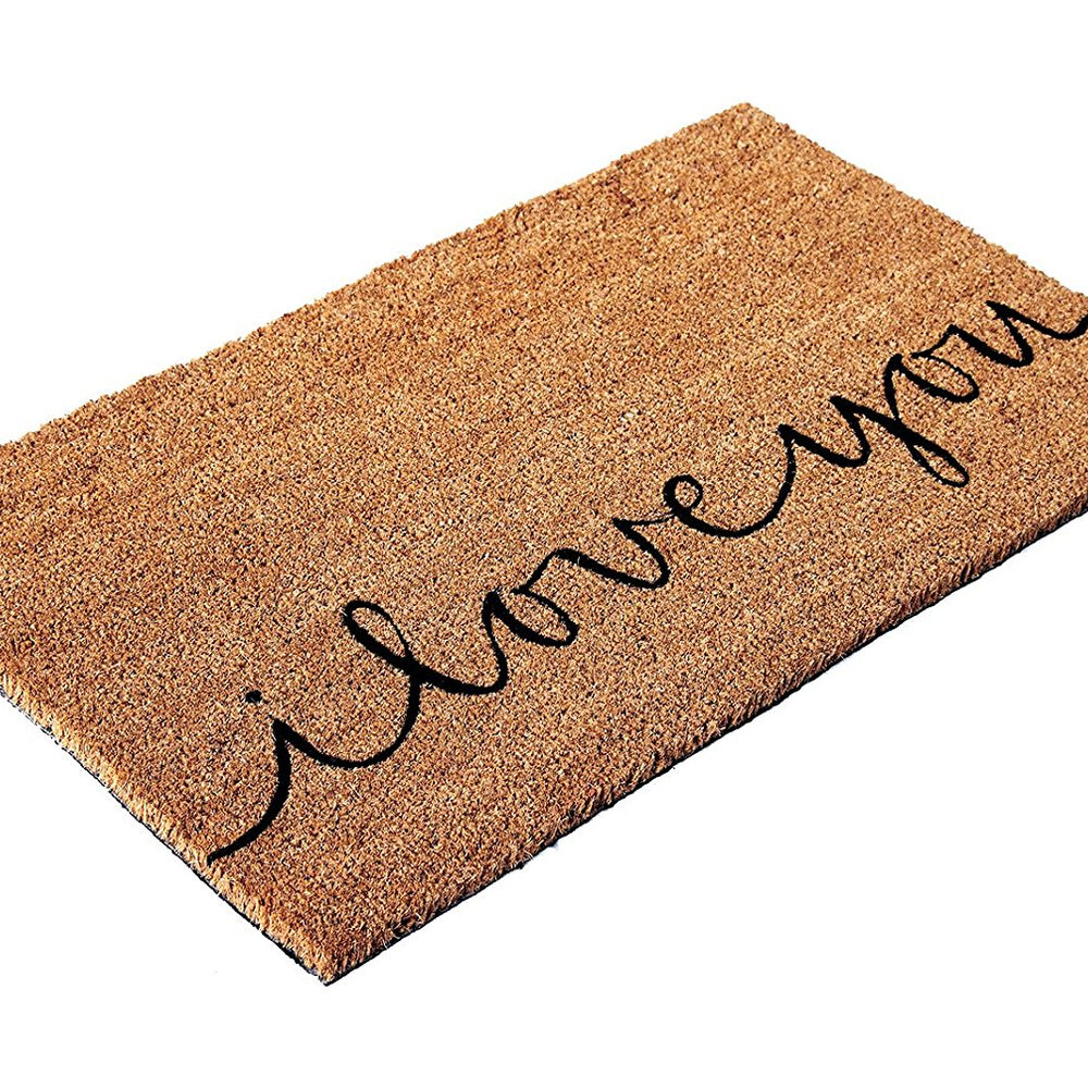 "I Love You" Printed Natural Coir Floor Mat - OnlyMat