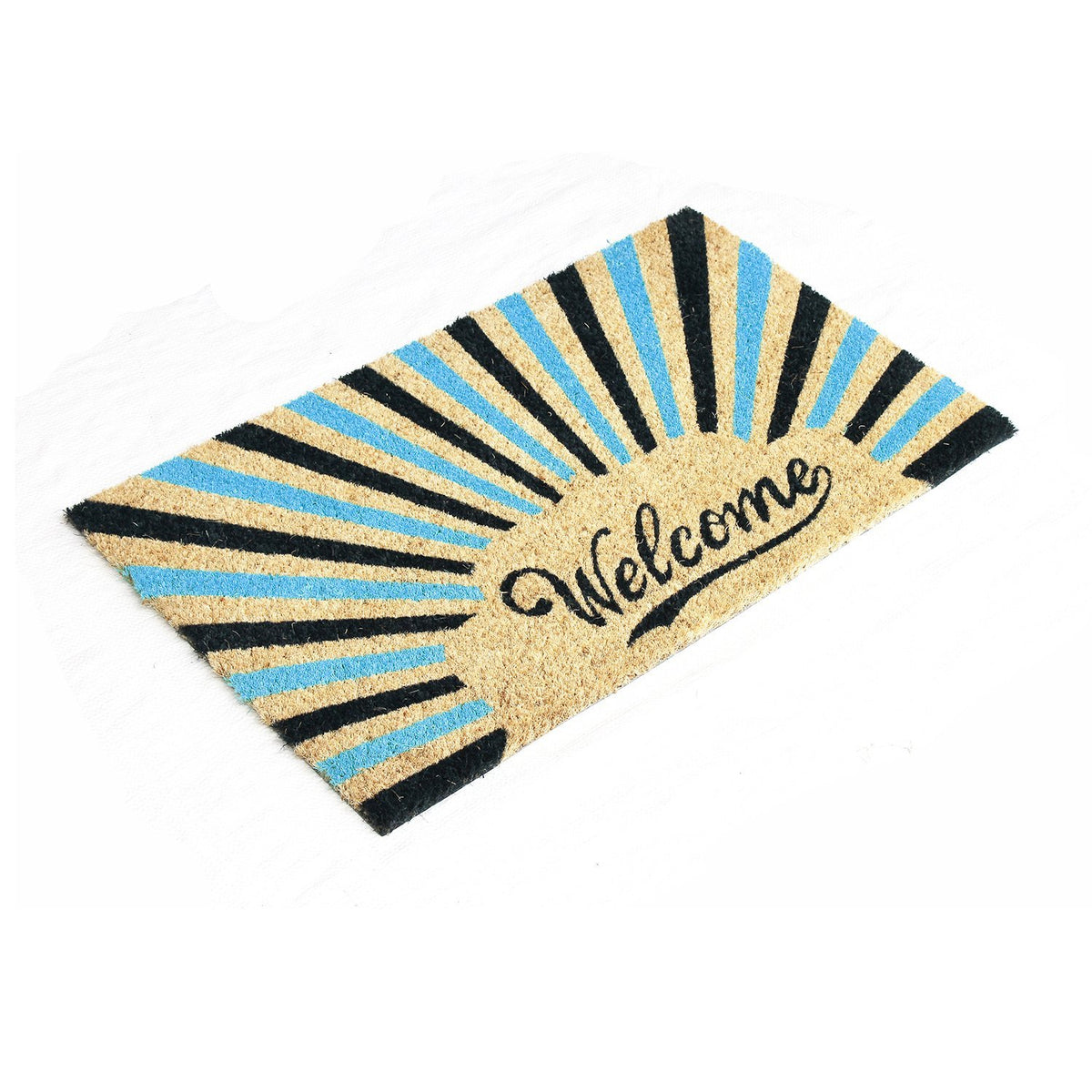 Retro Blue Welcome Coir Doormat