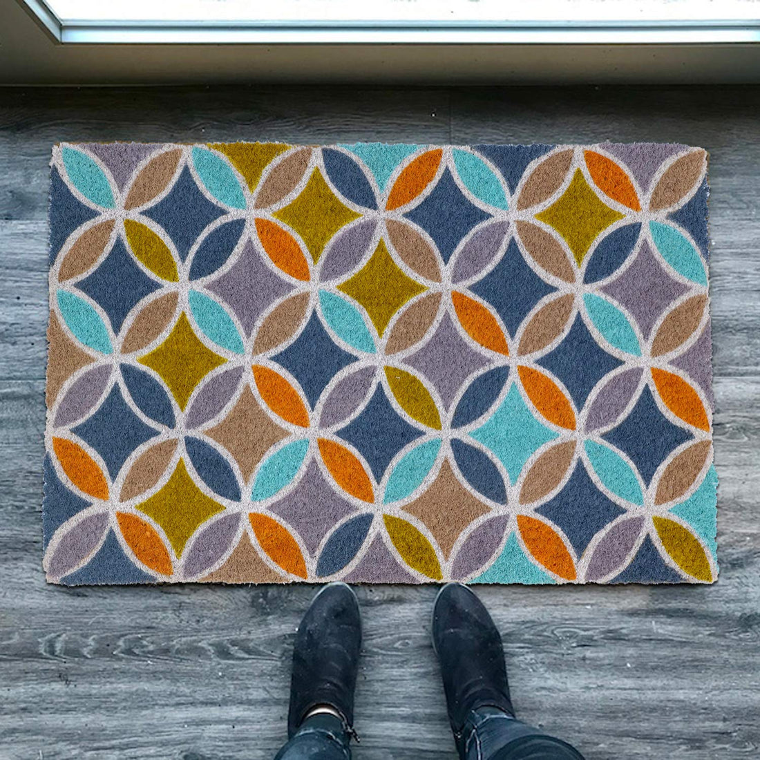 Printed Multi colour Natural Coir Doormat - OnlyMat