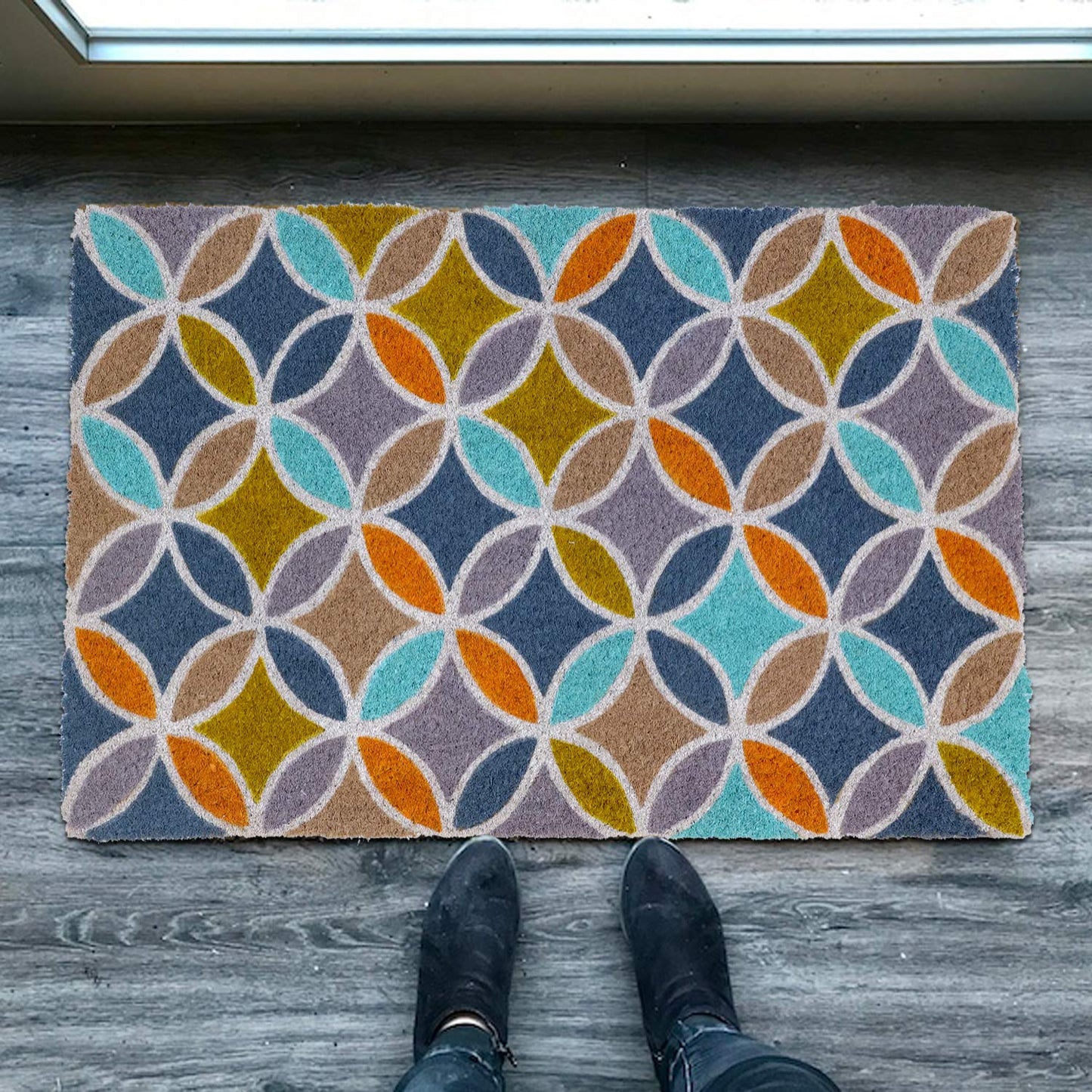 Printed Multi colour Natural Coir Doormat - OnlyMat