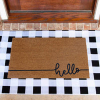 "Hello" Printed Coir Mat for Home Office Entrance - OnlyMat