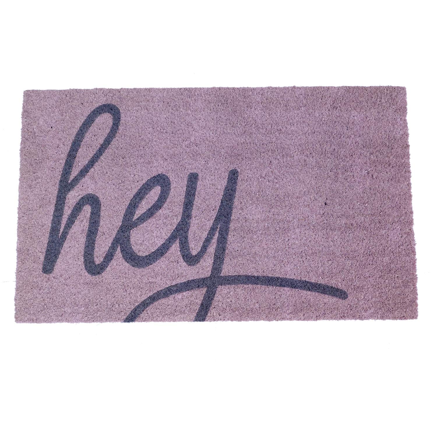 "Hey" Printed colourful Natural Coir Door mat with PVC backing - OnlyMat