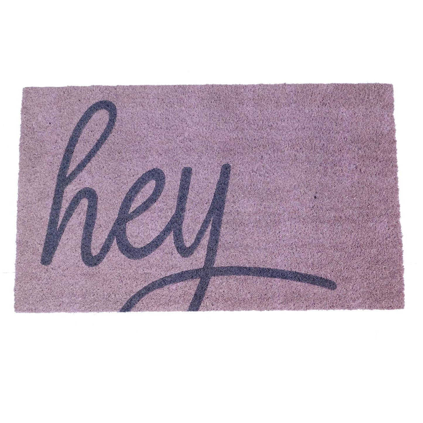 "Hey" Printed colourful Natural Coir Door mat with PVC backing - OnlyMat