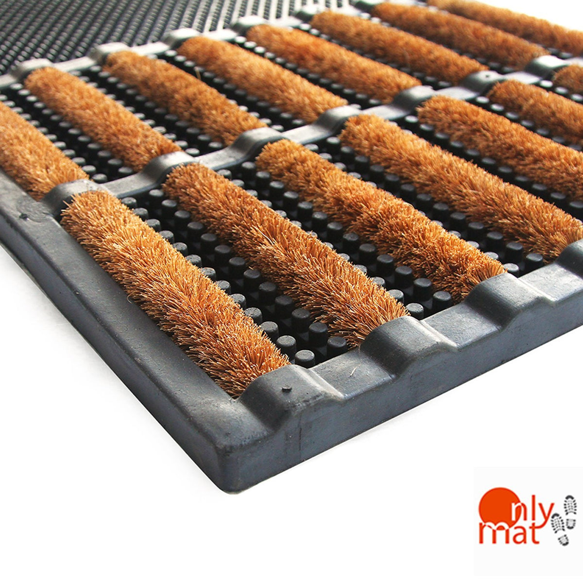 Brush Coir Entrance with Rubber Tray Mat - Best for high traffic entrance - Sanitisation Mat - OnlyMat