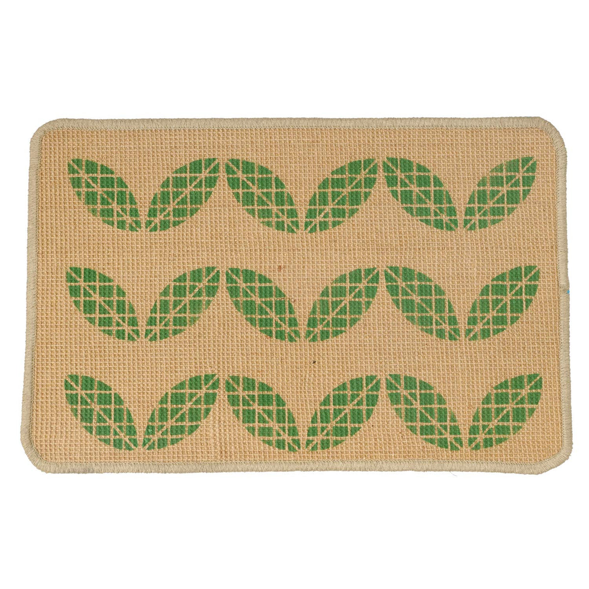 Green Leaf Printed Natural Coir Floor Mat - OnlyMat