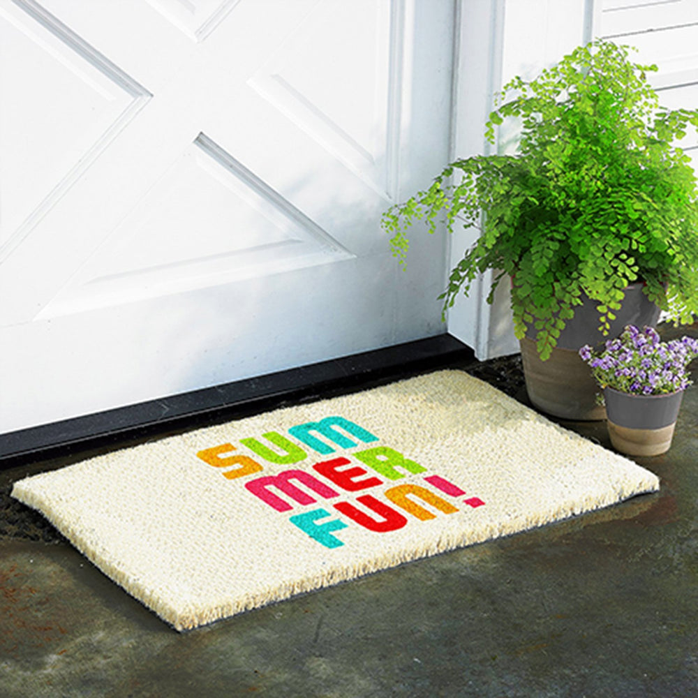 Summer Fun Printed Natural Coir Doormat - OnlyMat