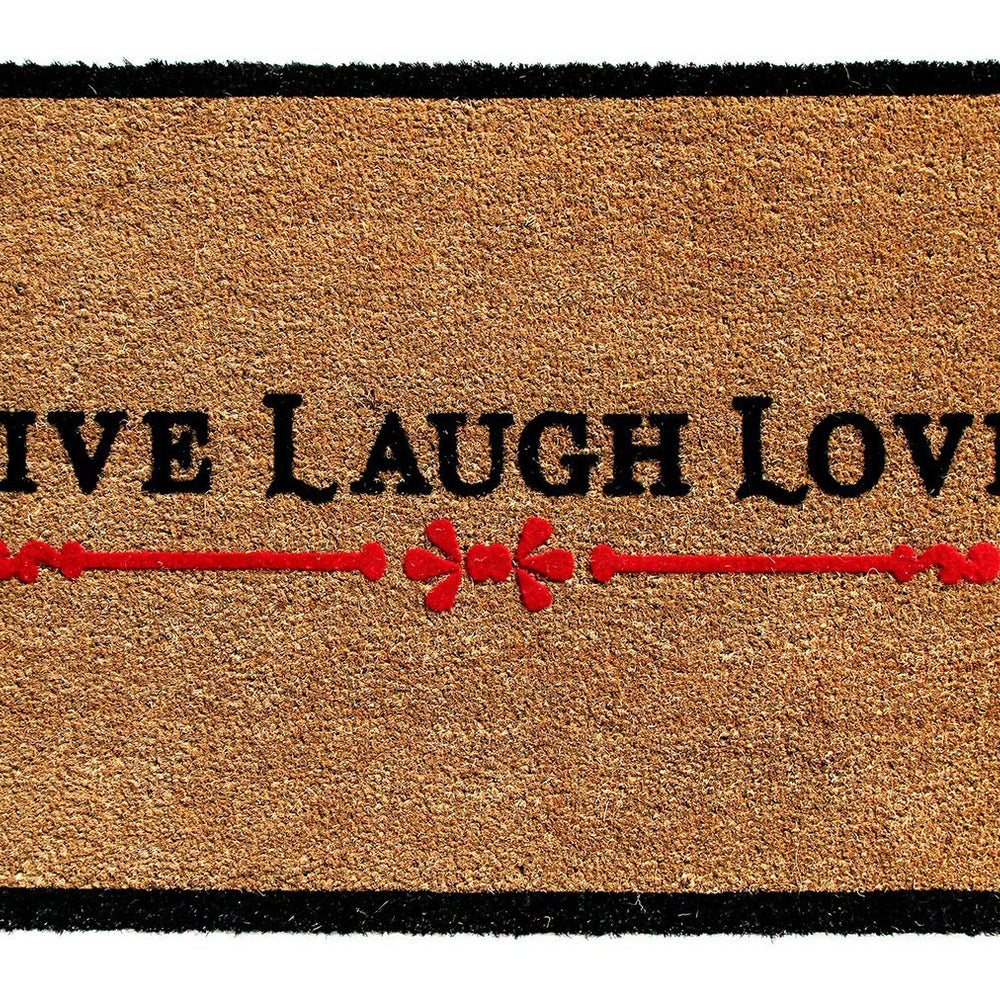 "LIVE LAUGH LOVE" Printed Natural Coir Floor Mat - OnlyMat