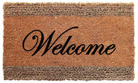 "Welcome"  Printed Natural Seagrass and Coir Door Mat - OnlyMat