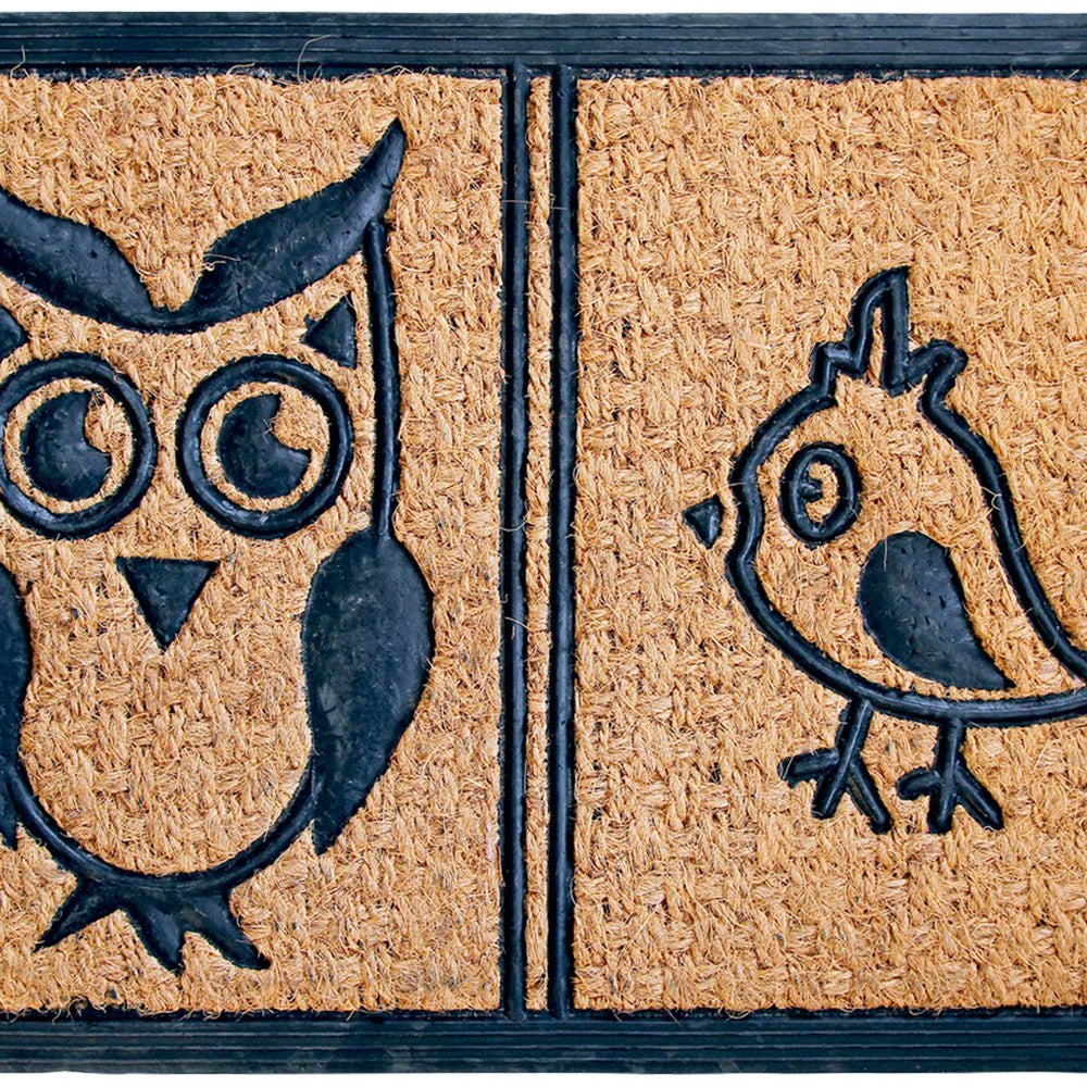 Owl and Bird Coir Rubber Doormat - OnlyMat