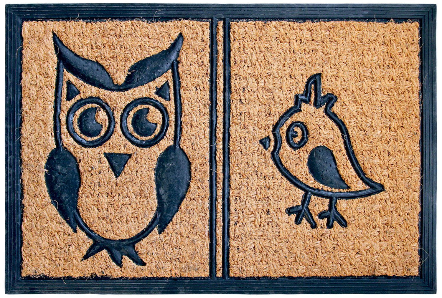 Owl and Bird Coir Rubber Doormat - OnlyMat