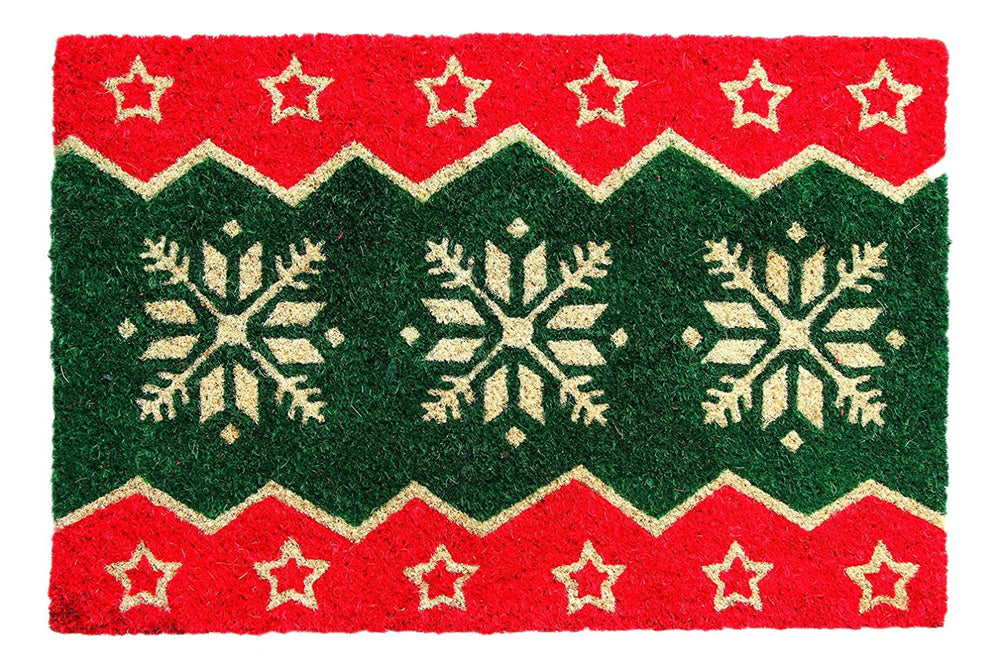 Red Green Natural Coir Designer Doormat - OnlyMat