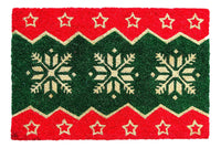 Red Green Natural Coir Designer Doormat - OnlyMat
