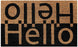 Elegant "Hello" Printed Black & Brown Natural Coir Door Mat - OnlyMat