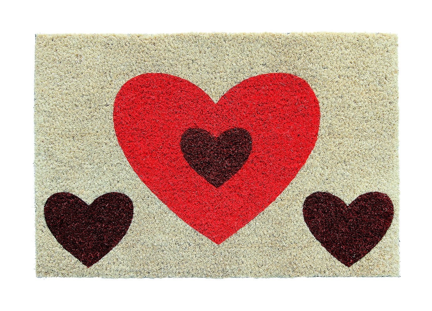 Heart Printed Natural Coir Doormat - OnlyMat