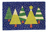 Christmas Tree Printed Blue Christmas Decoration Coir Door Mat