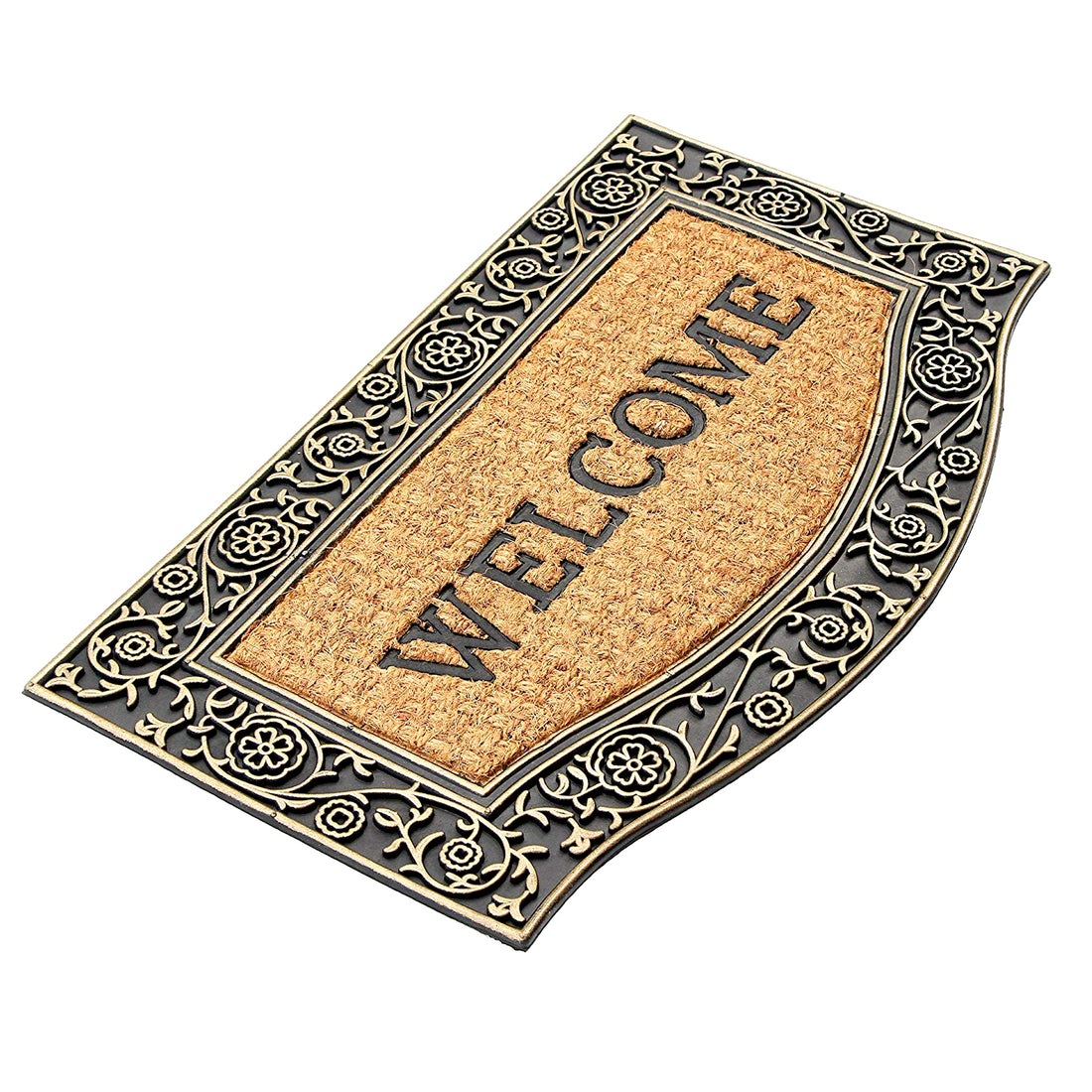 
                      
                        Elegant Cast Iron Design "Welcome" Natural Coir & Rubber Door Mat - OnlyMat
                      
                    