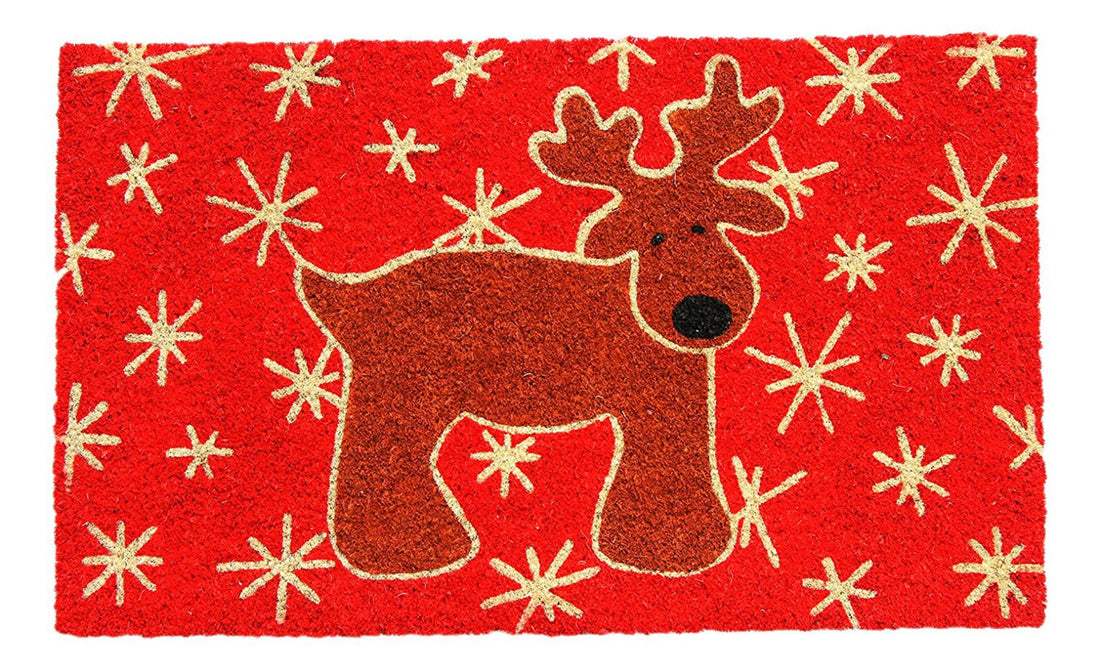 
                      
                        Christmas Theme - Reindeer Printed Red Natural Coir Floor Mat - OnlyMat
                      
                    