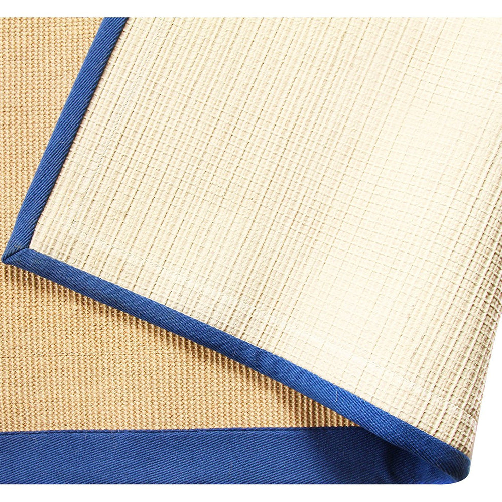 Jute Mat with Blue Color Cotton Border - OnlyMat