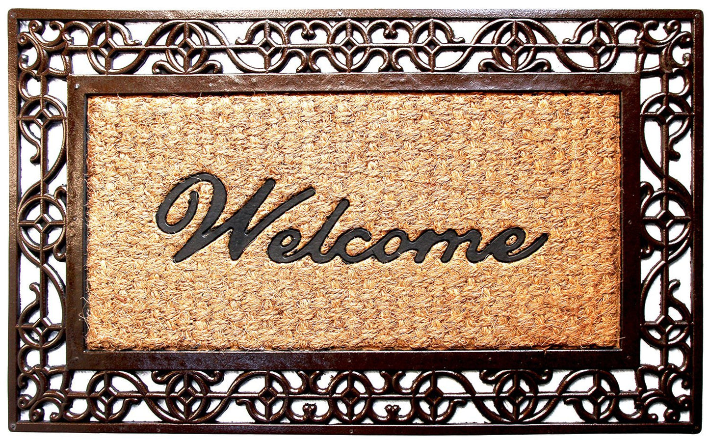 Cast Iron Design Rubber Coir Doormat - OnlyMat