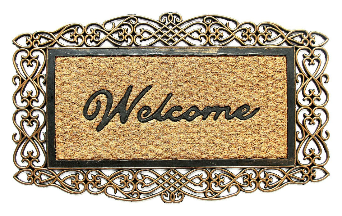 Rubber Backing Welcome Coir Doormat - OnlyMat