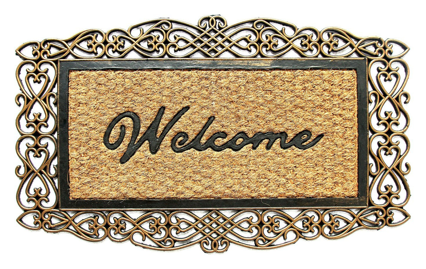 Rubber Backing Welcome Coir Doormat - OnlyMat