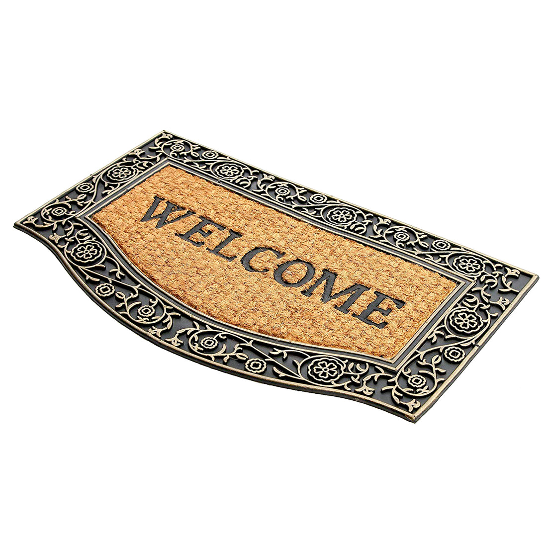 
                      
                        Elegant Cast Iron Design "Welcome" Natural Coir & Rubber Door Mat - OnlyMat
                      
                    