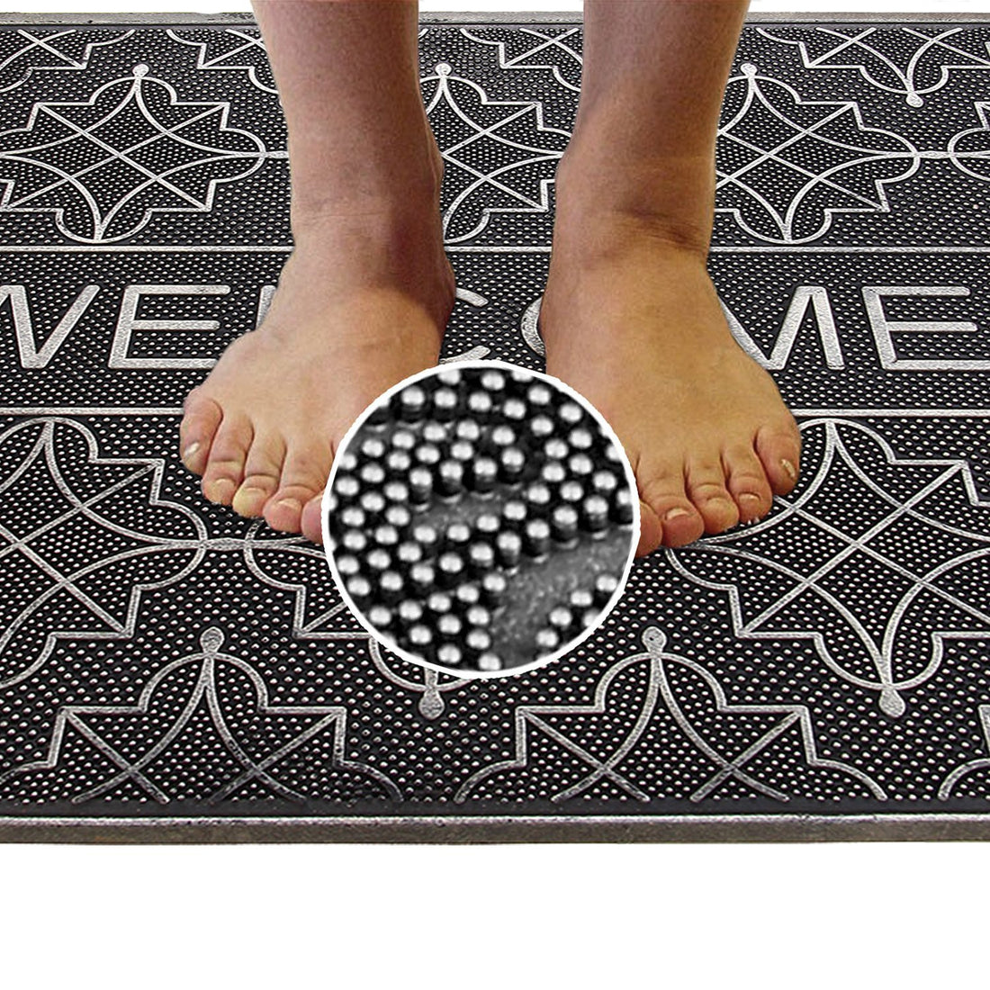 Silver Acupressure Rubber Doormat - OnlyMat