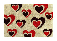 Beautiful Love Heart Printed Natural Coir Floor Mat - OnlyMat