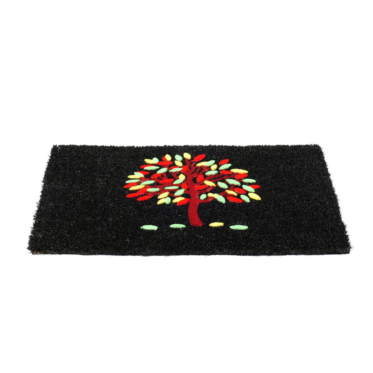 OnlyMat Modern Tree Flocked Natural Coir Doormat - 40cm x 60cm