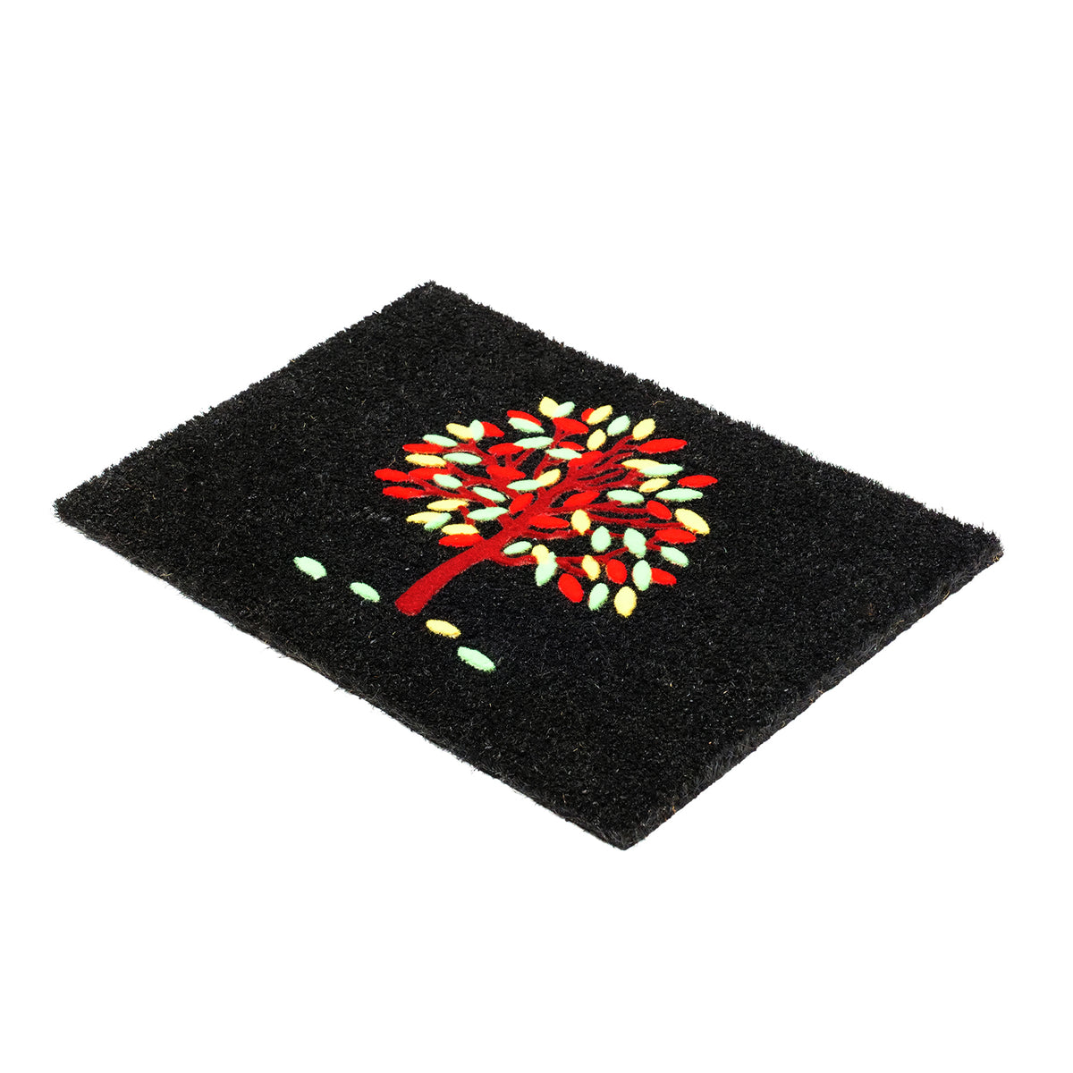 OnlyMat Modern Tree Flocked Natural Coir Doormat - 40cm x 60cm