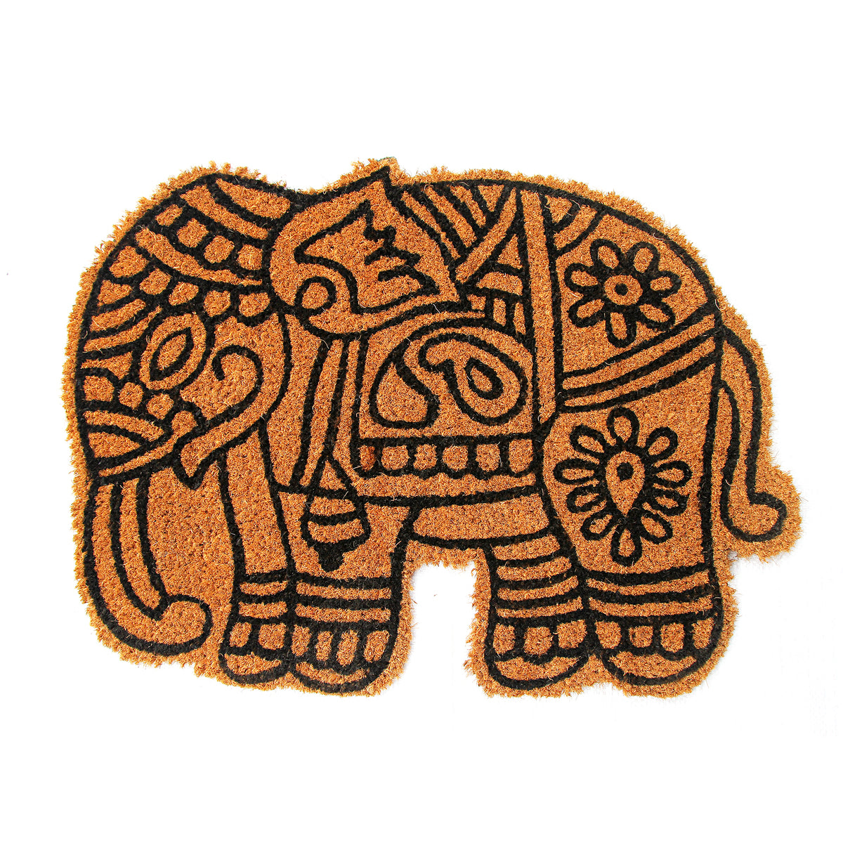 Elegant Elephant Shape Anti-Slip Coir Floor Mat - OnlyMat