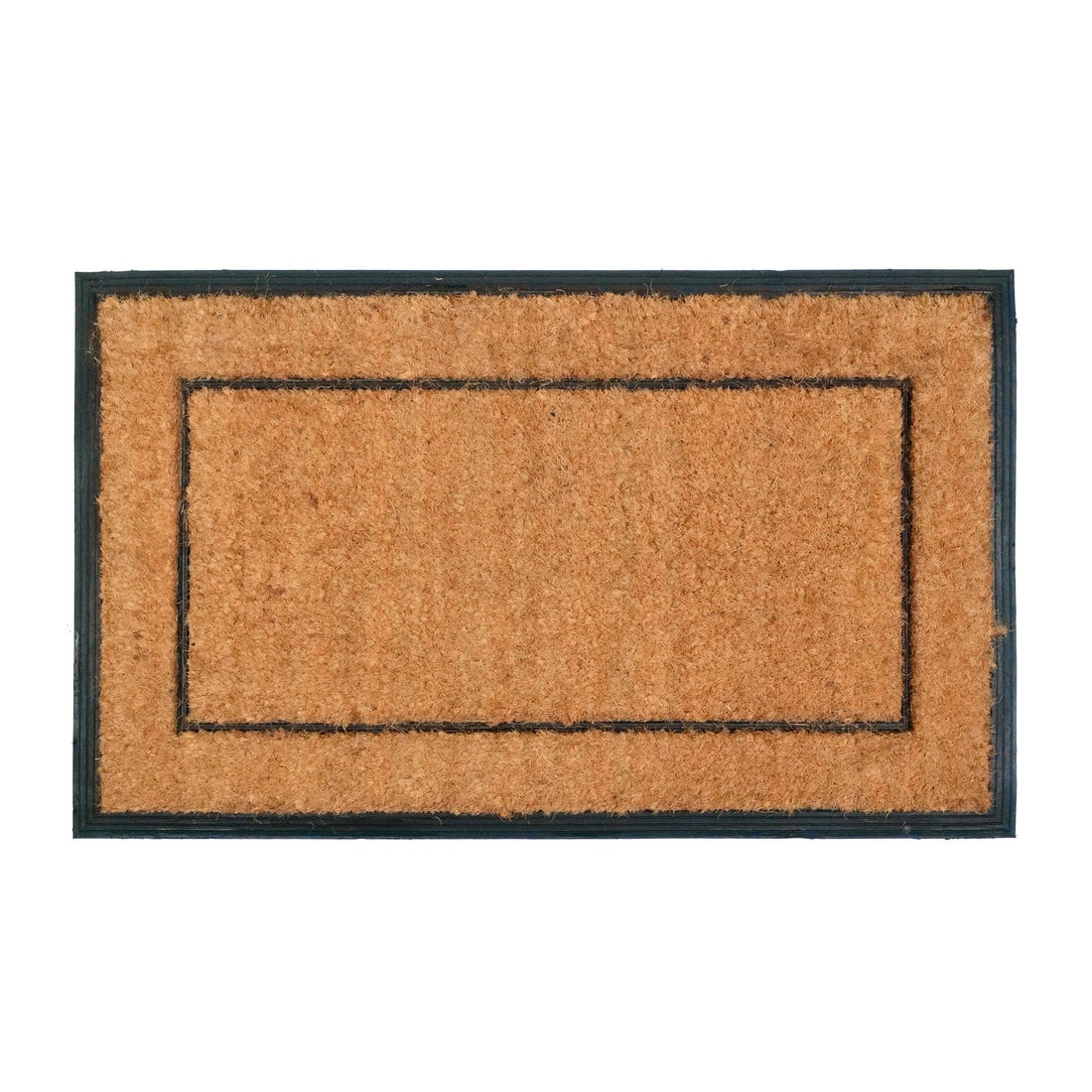 OnlyMat 2cm Thick Natural Coir Rubber Border Doormat