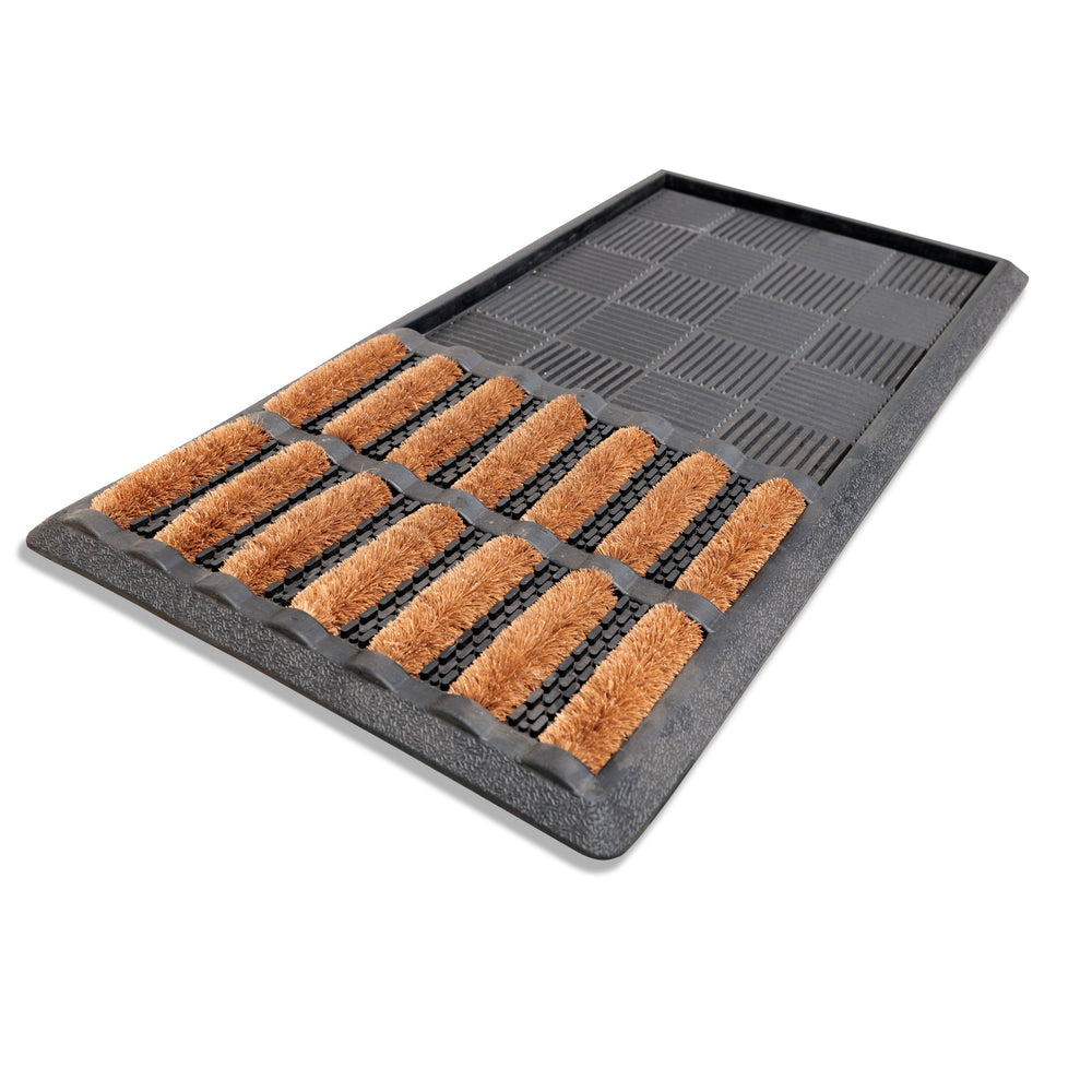 OnlyMat Sanitize Rubber Tray mat with Coir Wire Brush and Quickdry Insert