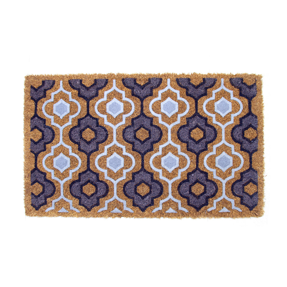 Elegant Design Pattern Printed Natural Flocked Coir Floor Mat - OnlyMat