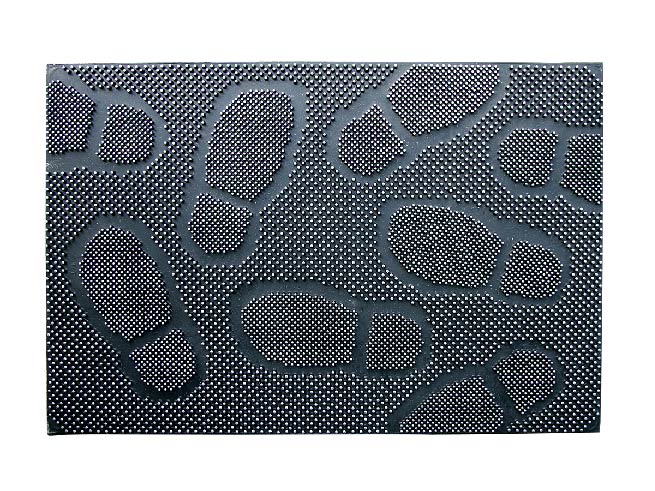 Lightweight Black Rubber Pin Foot Mark Design Floor Mat - OnlyMat