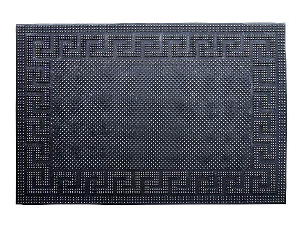 Lightweight Black Rubber Pin Mat with Designer Pattern Border - OnlyMat