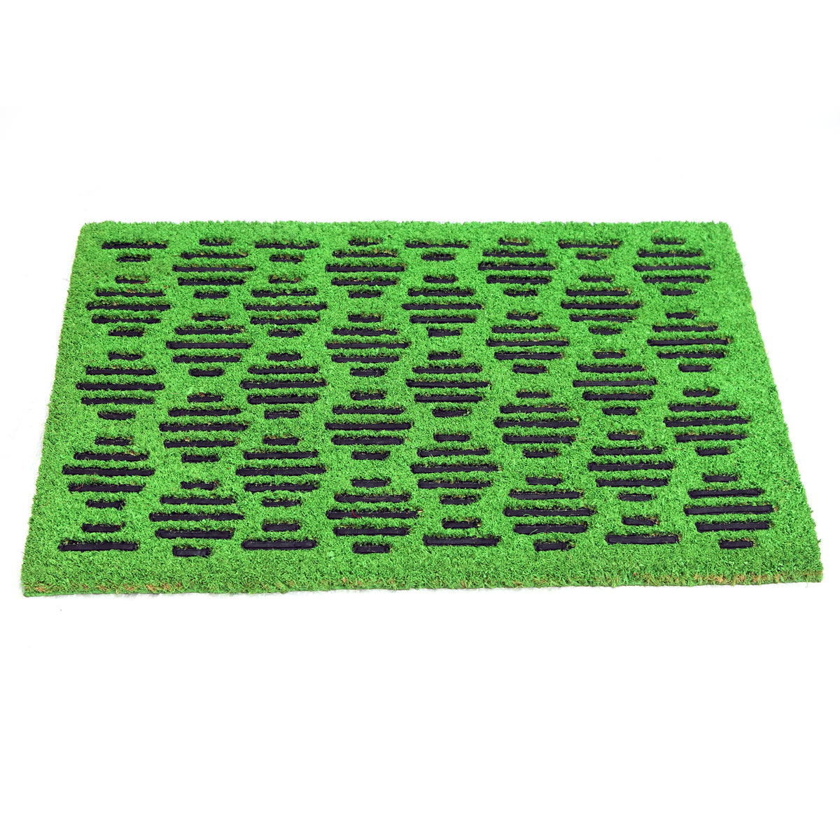Pressed Design Natural Coir Doormat. PVCIMP 00011 GRN - OnlyMat