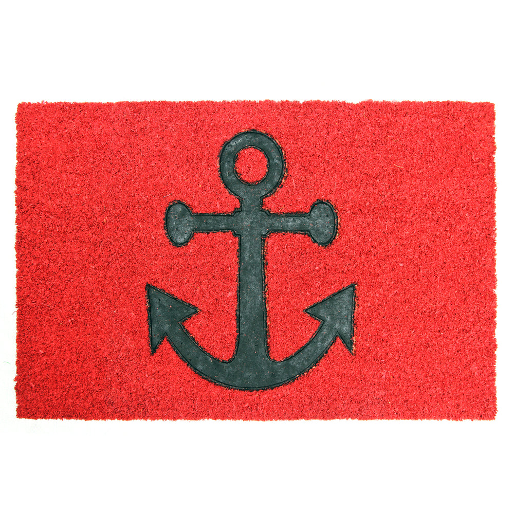 Pressed Anchor Design Natural Coir Doormat. - OnlyMat