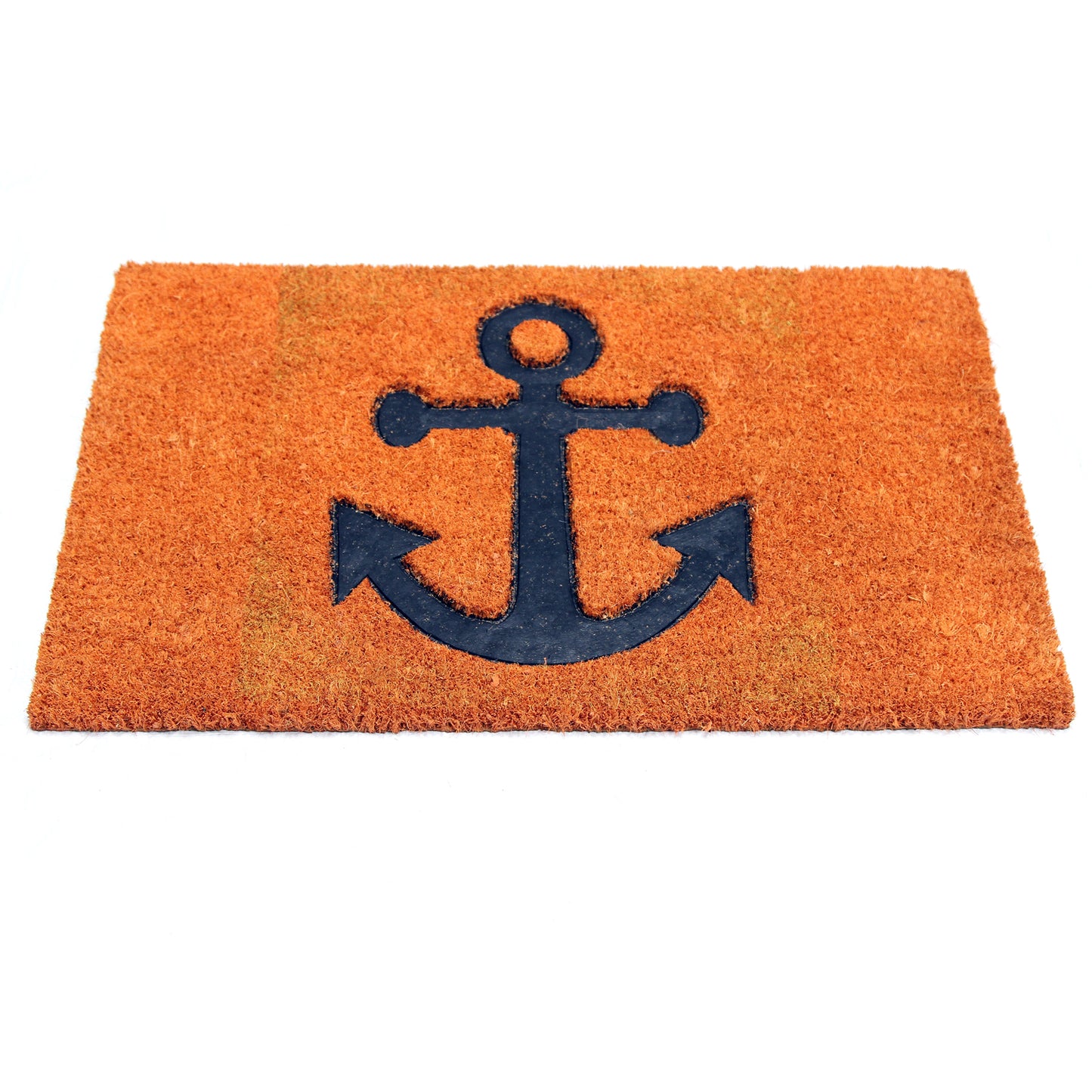Pressed Anchor Design Natural Coir Doormat PVCIMP 00009 - OnlyMat